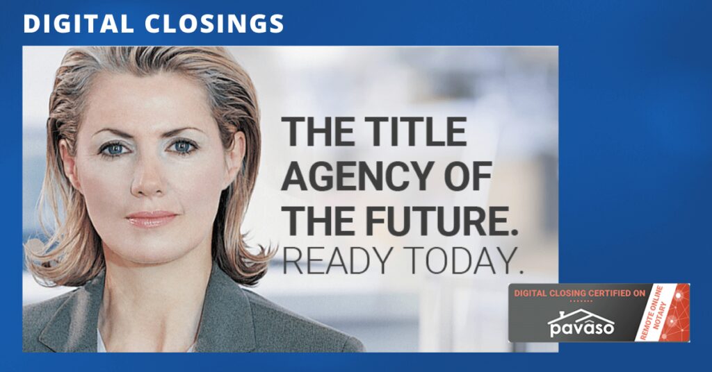 Headshot of woman and text about digital closings