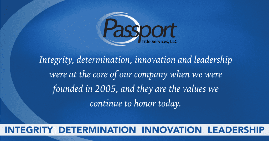 Text about the company values of Passport Title Services LLC