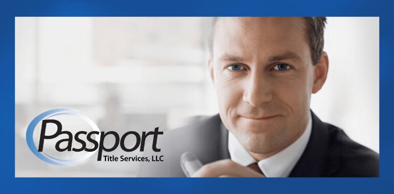 Headshot of a man beside the Passport Title Services LLC logo